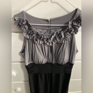 Dressbarn Collection Womens Black/Grey Sleeveless Midi Dress Zip Side Size 8